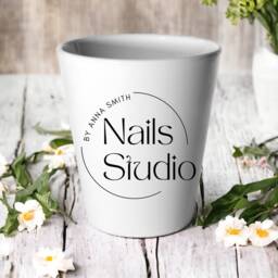 Personalised Company Logo Plant Pot/Upload Succulent Cactus Flower Custom Made Christmas Office Gift - thumbnail 3