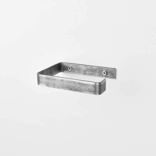 Pewter Steel Toilet Roll Holder - Minimalist Industrial Bathroom Hardware, Wall Mounted - image 1