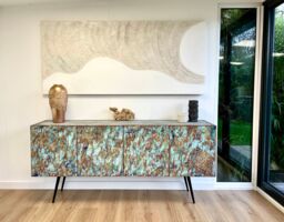 Midcentury Style Sideboard Copper Patina