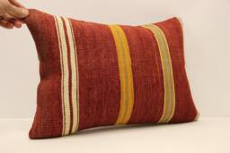 Throw Lumbar Kilim Pillow 14x20 in - 35x50 cm Boho Pillowcover Kilim Cushion Cover Tribal Pillow 4Bef-587