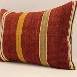 Throw Lumbar Kilim Pillow 14x20 in - 35x50 cm Boho Pillowcover Kilim Cushion Cover Tribal Pillow 4Bef-587 - thumbnail 3