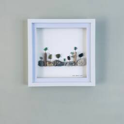 Sea Glass Bird Wall Art - Framed Picture Handmade in Cornwall - thumbnail 1
