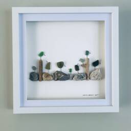 Sea Glass Bird Wall Art - Framed Picture Handmade in Cornwall - thumbnail 2