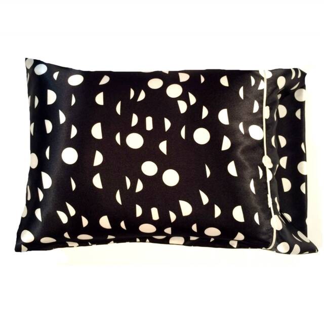 Geometric Satin Pillow, Black & White, Handmade Throw Pillow