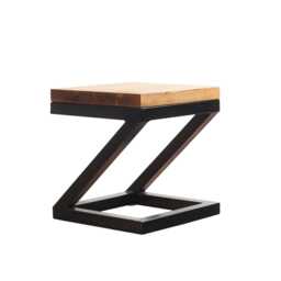 Chunky Z Floating Side Table - Industrial Welded Box Steel Style - thumbnail 1