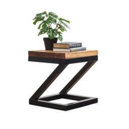 Chunky Z Floating Side Table - Industrial Welded Box Steel Style - thumbnail 2