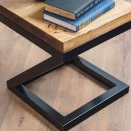 Chunky Z Floating Side Table - Industrial Welded Box Steel Style - thumbnail 3