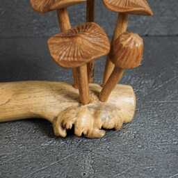 Handcrafted Wooden Mushroom Statue Woodland Decor, 9 - thumbnail 4