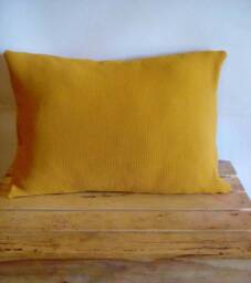 Mustard Jersey Knit Pillow Cover - Ridged Boudoir Throw Pillow, 12x16
