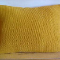 Mustard Jersey Knit Pillow Cover - Ridged Boudoir Throw Pillow, 12x16 - thumbnail 4