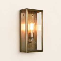 20 Inches Dark Bronze Brass Outdoor Wall Lantern - Waterproof Fiber Glass Exterior Light Modern Rectangular Sconce Custom Options - thumbnail 3