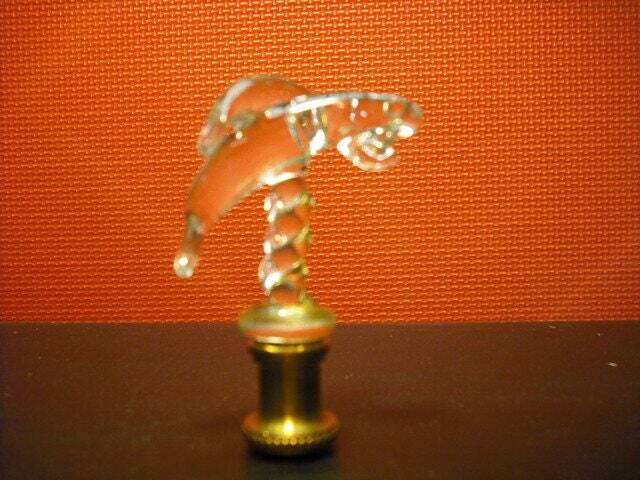 Hand Blown Glass Lamp Finial, Momma/Baby Manatee - image 1