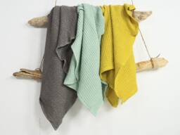 Waffle Linen Towel Set in Various Colors. Soft Hand Bath Towels. Luxorious Waffle Absorbent High Quality - thumbnail 1