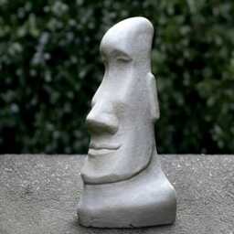 Stone Moai Face Sculpture Concrete Easter Island Statue Large Smiling Decoration Asian Moai Lover Gift Yard Art - thumbnail 3