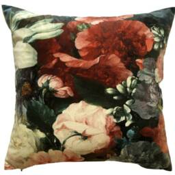 White Lilies Cushion Cover Italian Printed Velvet Fabric Masterpiece Rijsk Museum Art Floral Botanical - thumbnail 2