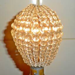 Crystal Chandelier Inspired Glass Bead Lightbulb Gls Bulb Cover Sleeve Pendant Lamp Better Than Shade Light Clear Drops Beads Kitsch - thumbnail 4