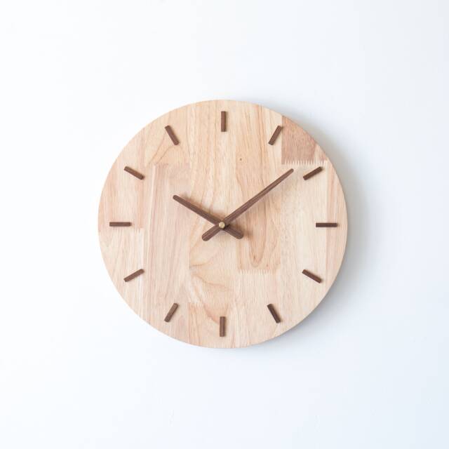 Handmade Rubberwood Artisan Clock, Wooden Clock Wall Decor, Large Wood Wooden, Hanging - image 1