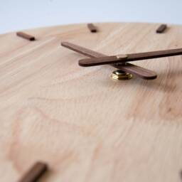 Handmade Rubberwood Artisan Clock, Wooden Clock Wall Decor, Large Wood Wooden, Hanging - thumbnail 3