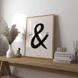 You & Me Art Print Poster, Relationship Couples Print, Trendy Retro Boyfriend Girlfriend Romantic Modern Kitchen - thumbnail 3
