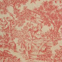 Toile Zen in Red Lampshades Handmade Fabric Lamp Shade, Drum Oval Empire Or Candle Clip, Ceiling Pendant Table - thumbnail 3