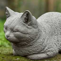 Cute Sleeping Cat Statue For Home & Garden, Memorial Stone, Stone Garden Sculpture, Garden Statue, Outdoor Statues Decor - thumbnail 2