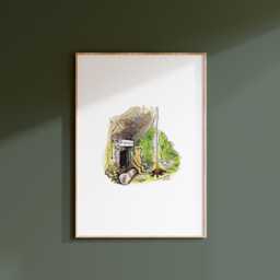 Pooh At Home, Winnie The Print, Classic Nursery Decor, Wall Art, New Baby Gift, Unframed, A4/A5, Themed - thumbnail 1