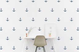 Anchor Wall Decal Nautical Marine Kids Room Wall Sticker Nursery Bedroom Classic Pattern Wallpaper Vinyl Decals Stickers Home Decor - thumbnail 1