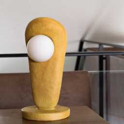 Organic Table Clay Lamp, Bedside Light, Night Contemporary Lamps, Lighting Japanese Desk Lamp - thumbnail 3