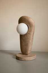 Organic Table Clay Lamp, Bedside Light, Night Contemporary Lamps, Lighting Japanese Desk Lamp - thumbnail 1
