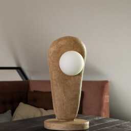 Organic Table Clay Lamp, Bedside Light, Night Contemporary Lamps, Lighting Japanese Desk Lamp - thumbnail 2