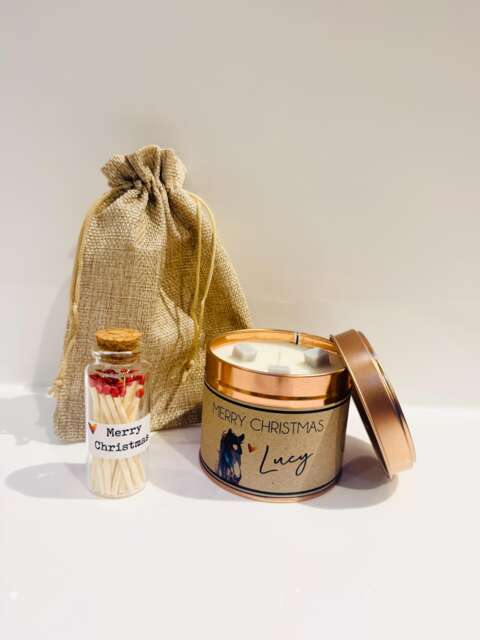 Personalised Horse Christmas Candle - Lover Gift - image 1