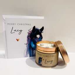 Personalised Horse Christmas Candle - Lover Gift - thumbnail 2