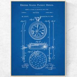Stopwatch 1889 Patent Print. Stop Watch Invention Blueprint Poster. History Buff Gift. Gym Vintage Wall Art. Ready To Hang Canvas - thumbnail 3