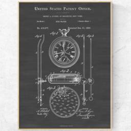 Stopwatch 1889 Patent Print. Stop Watch Invention Blueprint Poster. History Buff Gift. Gym Vintage Wall Art. Ready To Hang Canvas - thumbnail 2