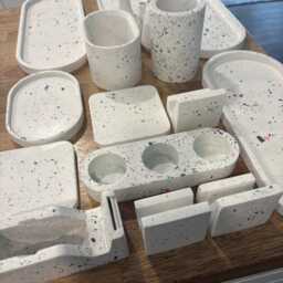 Handmade Terrazzo Succulent Planter Pot - Modern Concrete Plant Stone Vessel - thumbnail 4
