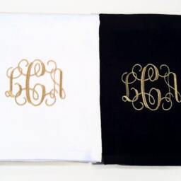 Personalized Beach Towel Embroidered With Your Monogram. 100% Cotton Terry Velour Towel - thumbnail 2