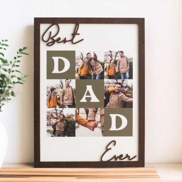 Best Dad Ever Custom Photo Frame, Personalized Wooden Father's Day Gift From Kids Y79 - image 1