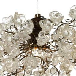 Clear Krystal Flower Pendant Light Bronze Finish, Elegant Fixture - thumbnail 2
