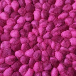 Round Felt Ball Rug Pink Tie Dye Wool Nursery Rug - thumbnail 2