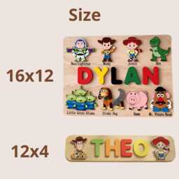 Personalized Wooden Name Puzzle Winnie The Pooh, Custom Baby Boy Girl Gift, Toddler Toy, First Birthday Gift For Kids - thumbnail 4