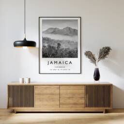 Jamaica Travel Poster Black & White Caribbean Art Print - thumbnail 1