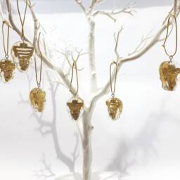Glitter Resin Skull Christmas Tree Ornaments - Set Of 3 - thumbnail 3