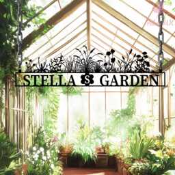 Personalized Garden Metal Sign, Custom Greenhouse Name Sign, Back Yard Decor, Metal Decor, Wall Hanging, New House Gift - thumbnail 1
