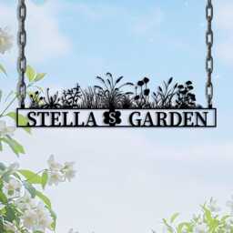 Personalized Garden Metal Sign, Custom Greenhouse Name Sign, Back Yard Decor, Metal Decor, Wall Hanging, New House Gift - thumbnail 2