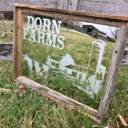 Custom Personalized Mirror, Large Barn Wood Engraved Etched 5x7 Mirror Barnwood - thumbnail 2