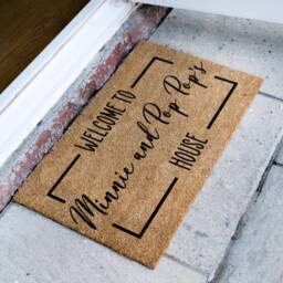 Welcome To Minnie & Pop Pop's House - Grandparents Door Mat Personalized Doormat Gift Grandparent Custom Coir Home Decor - thumbnail 2