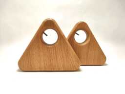 Solid Oak Wooden Curtain Rod Brackets - Handmade Scandinavian Wall Mount Hardware