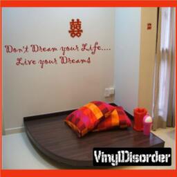 Don't Dream Your Life....live Dreams - Vinyl Wall Decal Quotes Sticker Motivationalquotes04Et - thumbnail 1