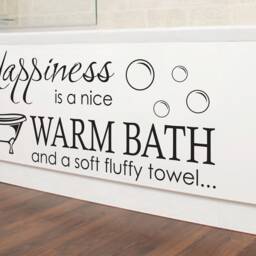 Happiness Is A Nice Warm Bath - Bathroom Wall Sticker Contemporary Vinyl Decal - thumbnail 3