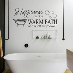 Happiness Is A Nice Warm Bath - Bathroom Wall Sticker Contemporary Vinyl Decal - thumbnail 2